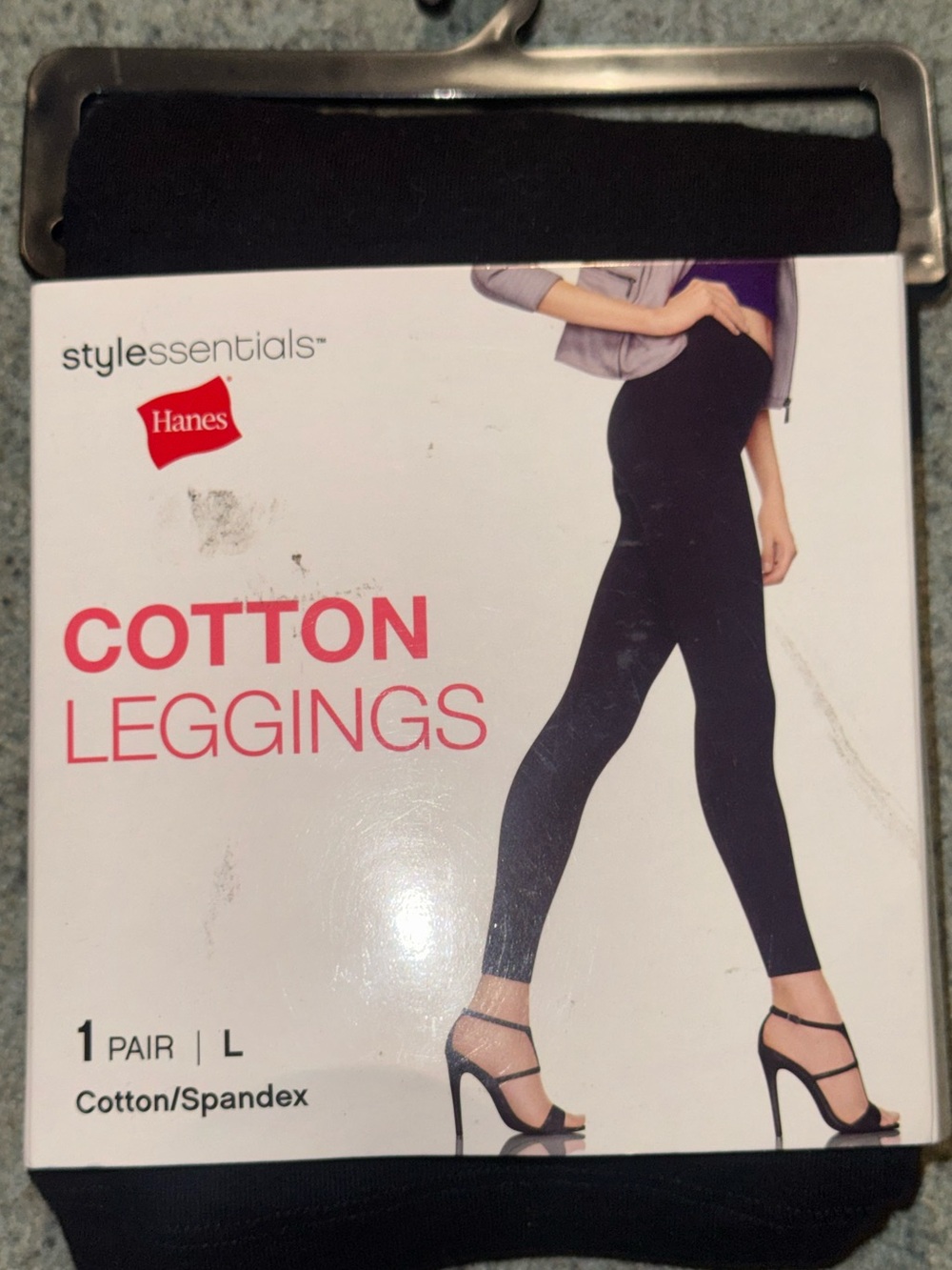 Hanes Black Cotton Leggings NWT Women’s Large